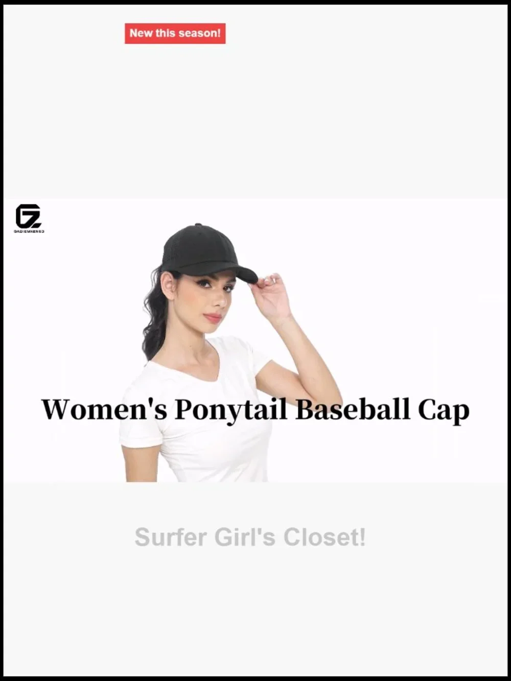 Ponytail Running Hat for Women with Large Hole – Foldable Breathable